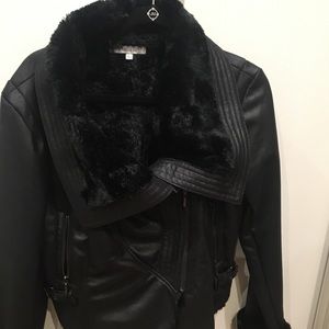 Jennifer Lopez faux fur Moto Jacket